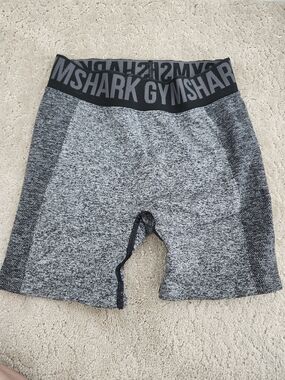 Gymshark Black and Heather Gray Seamless High-Rise Bike Shorts